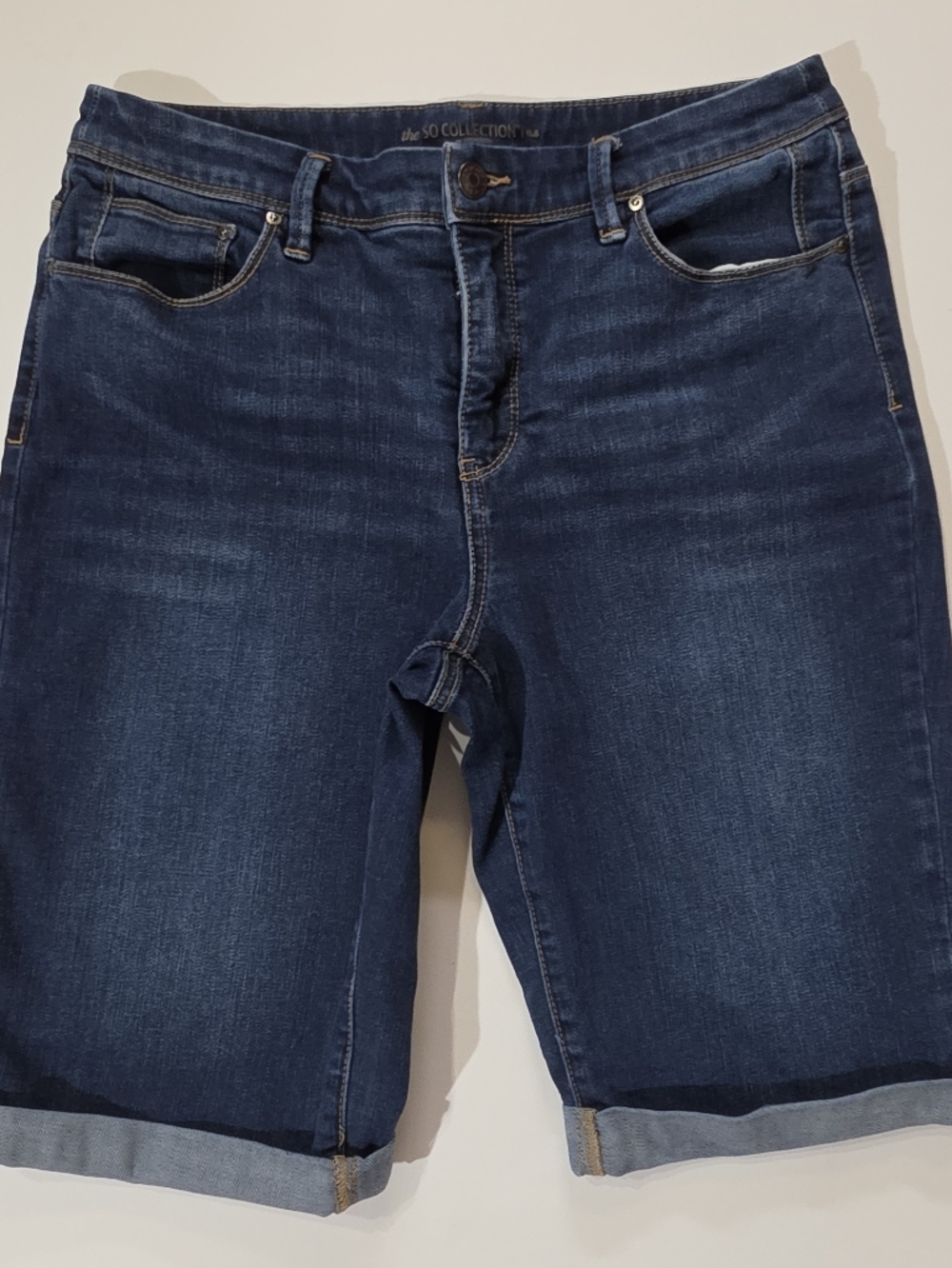 Chicos The So Collection Jean Shorts Womens Small Rolled Hem Bermuda Jorts